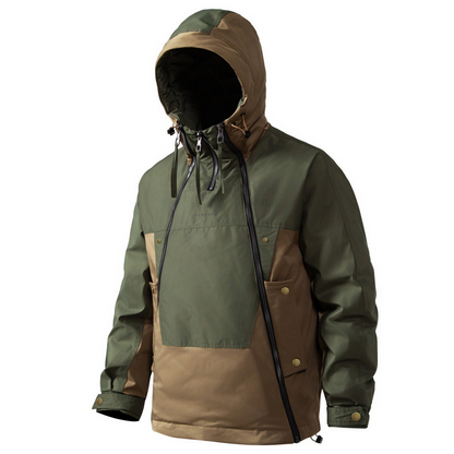 Warm Waterproof Mens Parka Jacket with Double Zip
