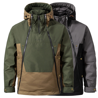 Warm Waterproof Mens Parka Jacket with Double Zip