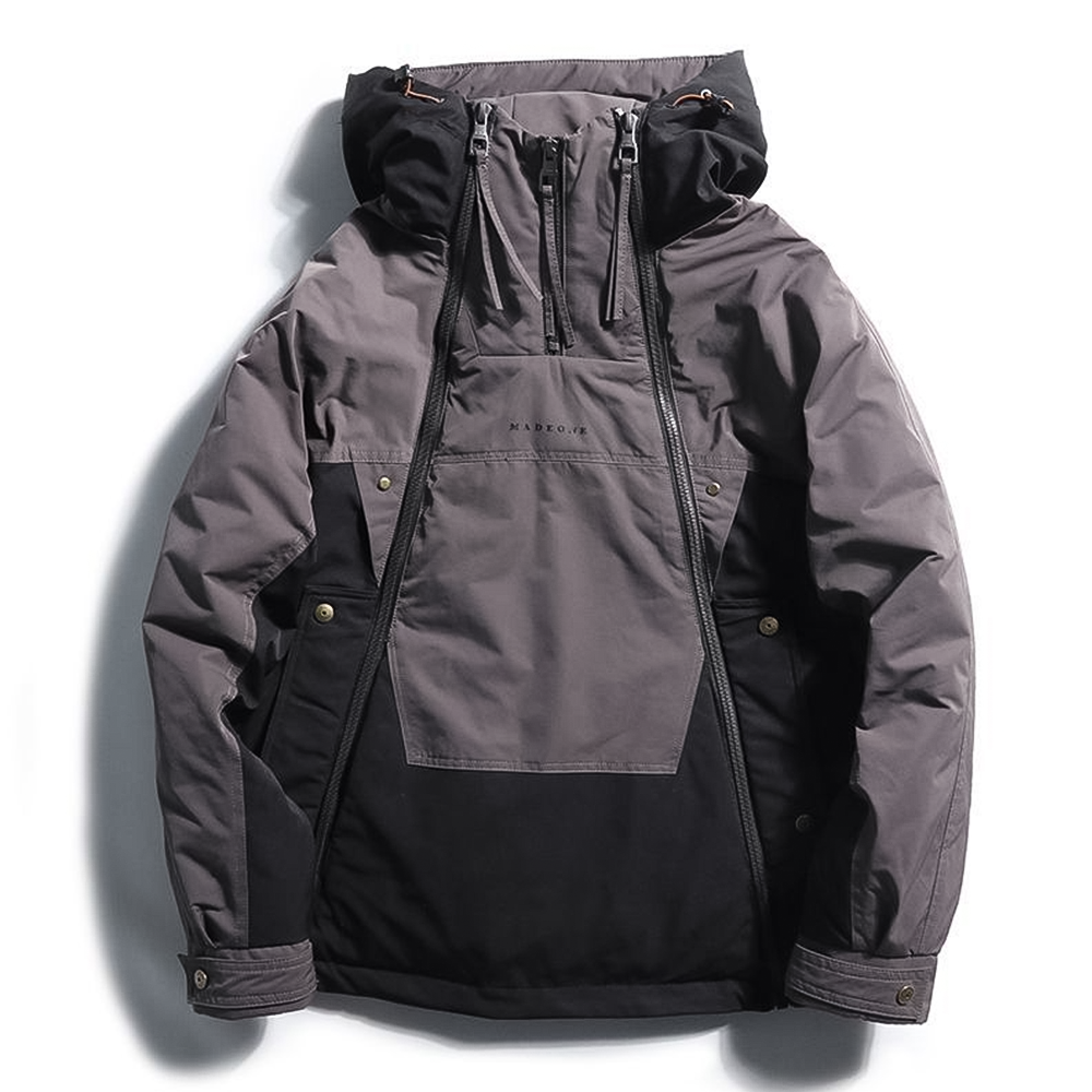 Warm Waterproof Mens Parka Jacket with Double Zip