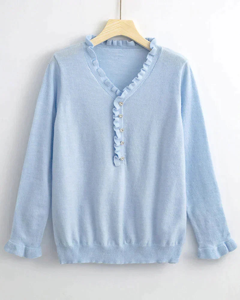 Fashionable Ruffle Knit Sweater