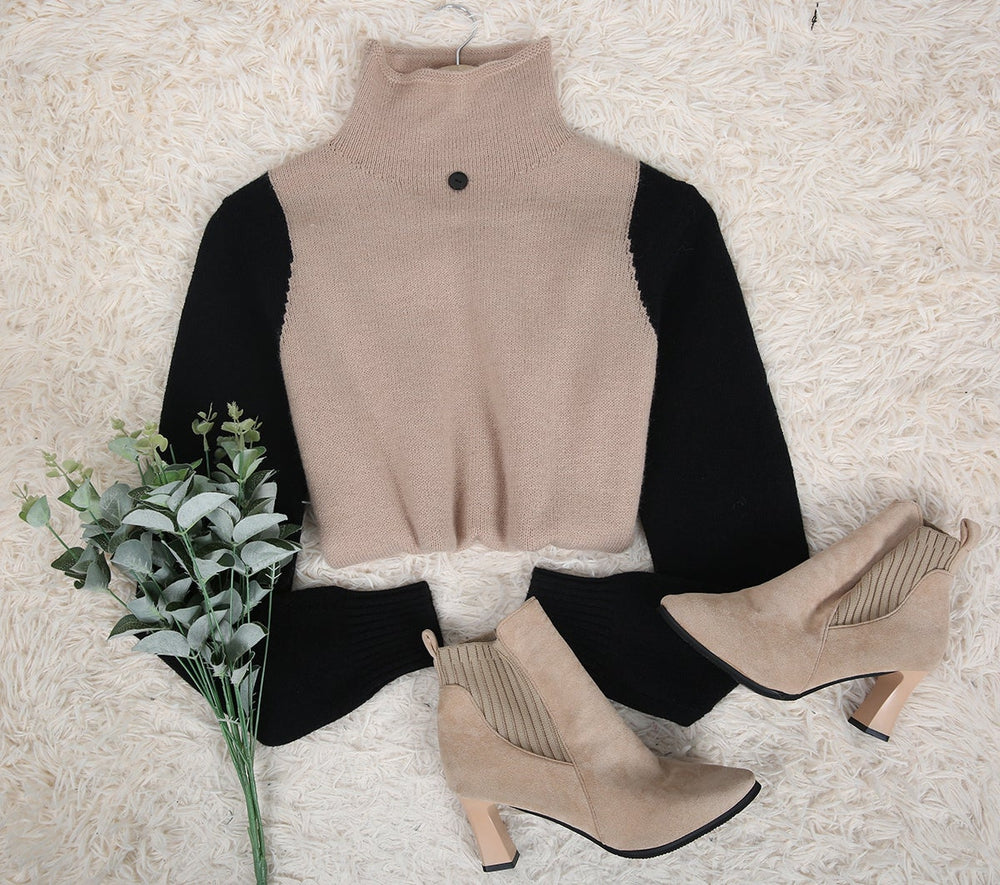 Classic Crew Neck Knit Sweater Sophia