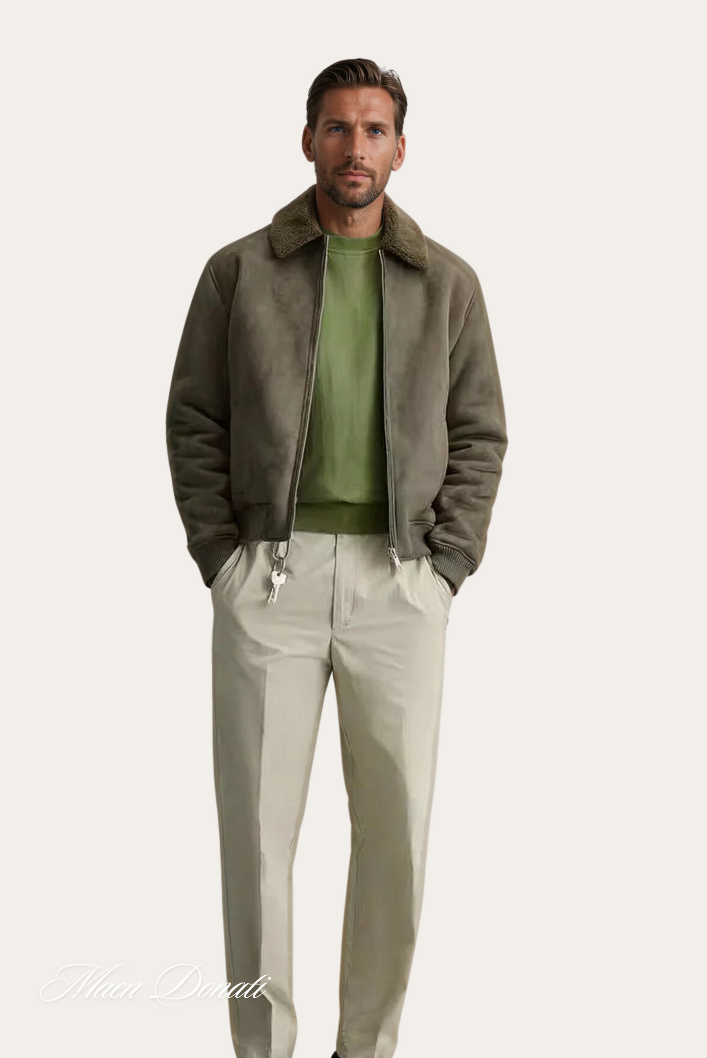 Warm Mens Quilted Bomber Jacket