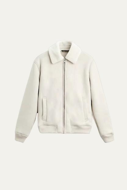 Men's Quilted Jacket with Faux Fur Trim
