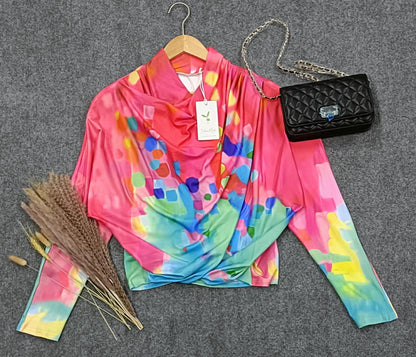 Warm Graphic Knit Sweater for Women