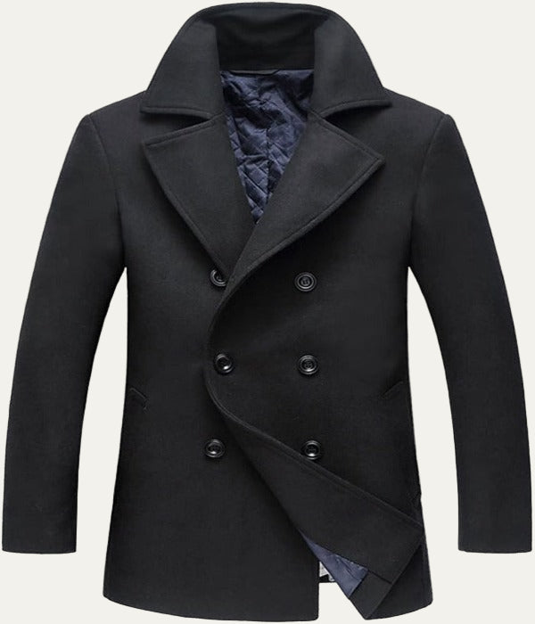 Men's Classic Fit Double Breasted Coat - OutfitLondon