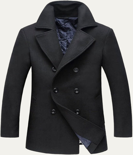 Men's Classic Fit Double Breasted Coat - OutfitLondon