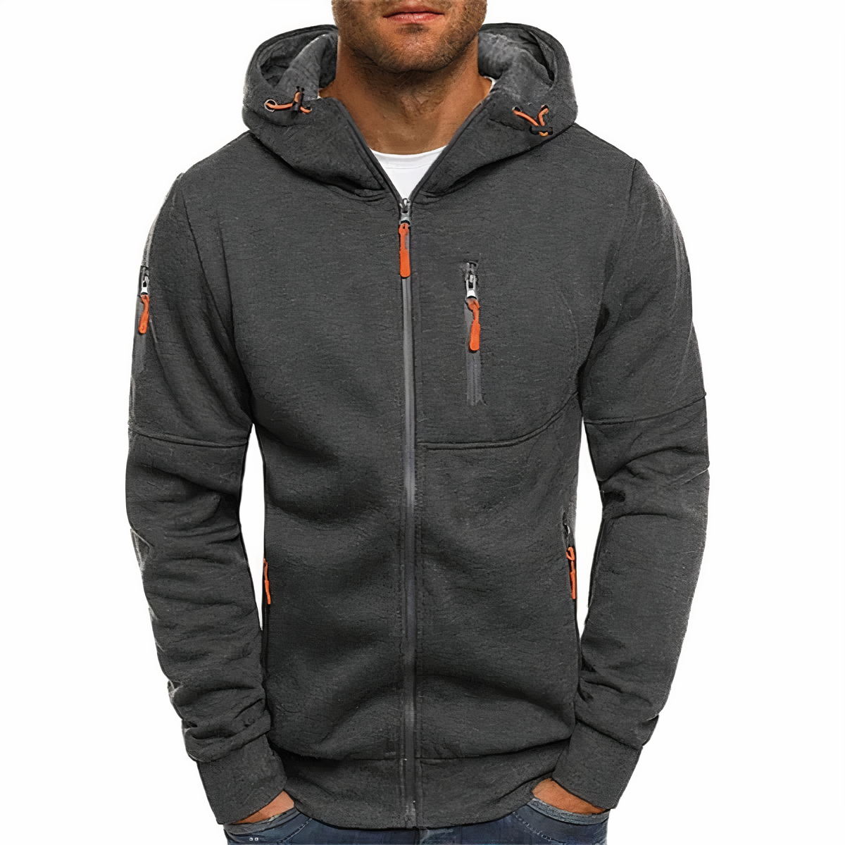 Trendy Full-Zip Hooded Sweatshirt