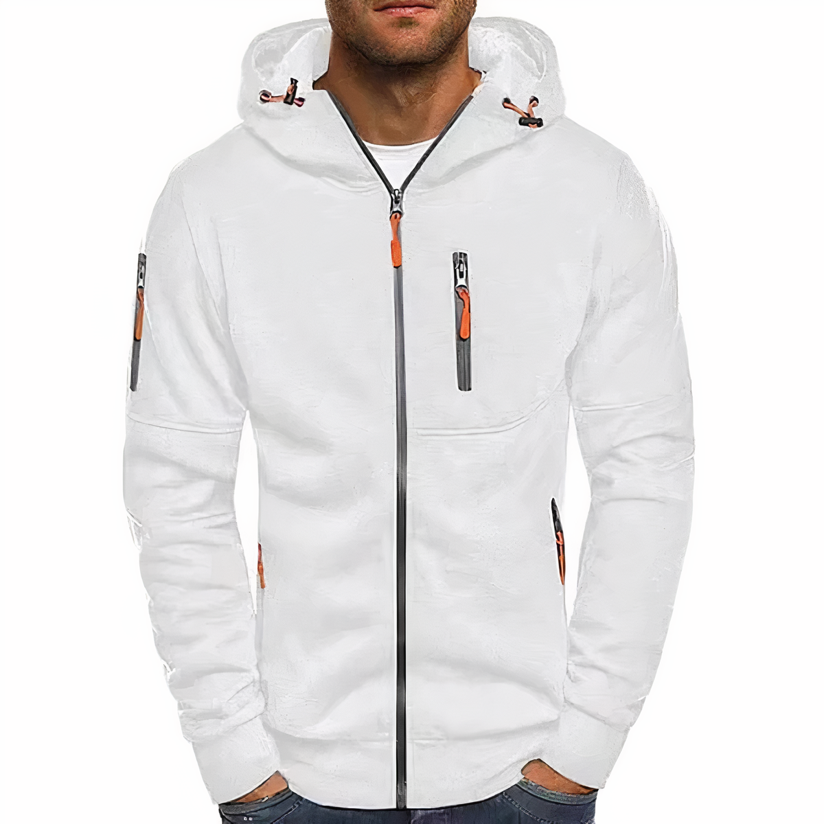 Trendy Full-Zip Hooded Sweatshirt - OutfitLondon