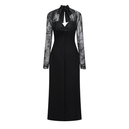 Sydney | Fitted Lace Panel Maxi Dress Concert Outfit