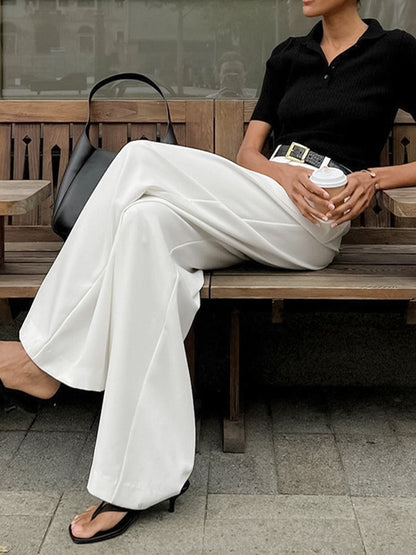 Tallulah | Solid Wide-Leg Palazzo Trousers