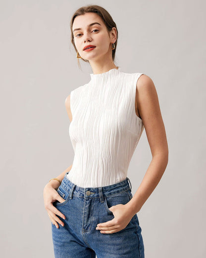 Fitted Crew Neck Summer Tank Top - OutfitLondon