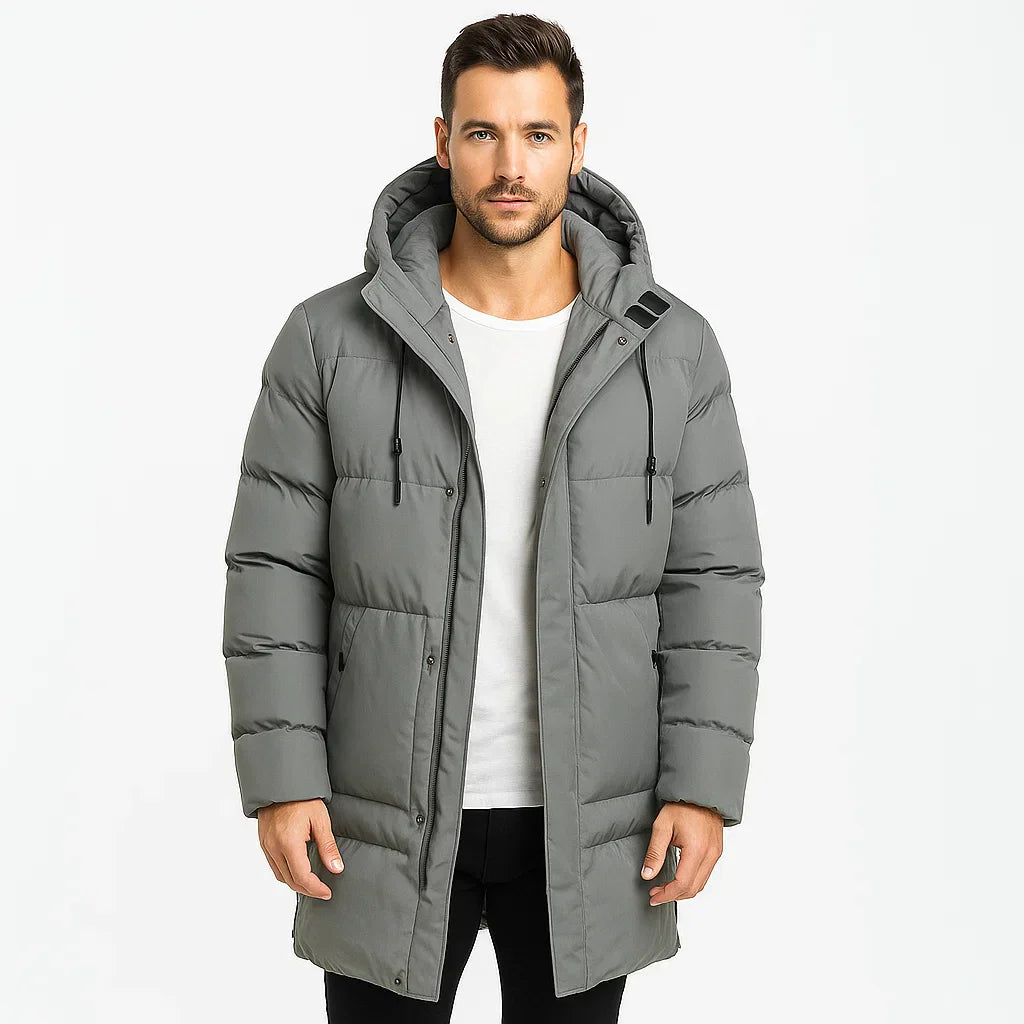 Warm Men's Hooded Down Jacket - OutfitLondon