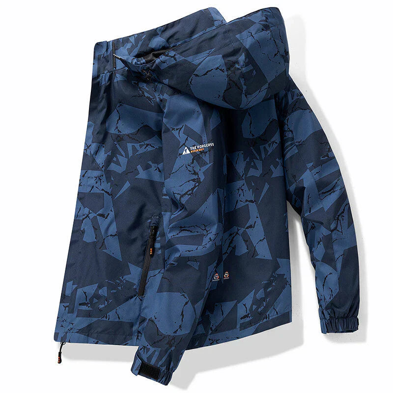 Men's Waterproof Skiing Jacket, Zip Up, Letter Design