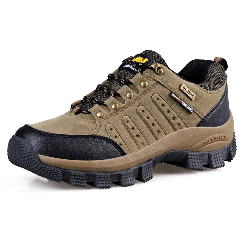 Waterproof Hiking Boots Brown Leather Shoes - OutfitLondon