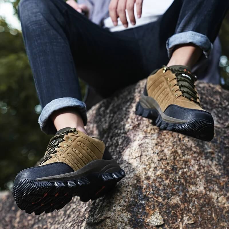 Waterproof Brown Leather Trekking Boots