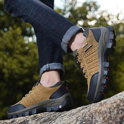 Waterproof Brown Leather Trekking Boots