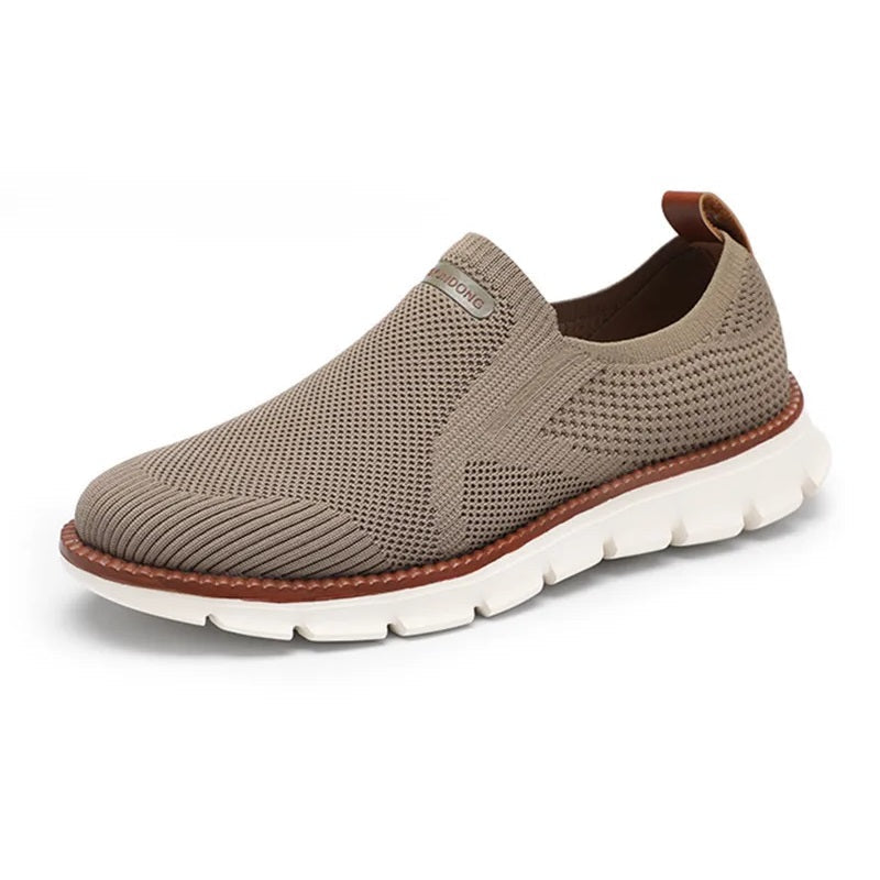 Soft Slip-on - Elastic Comfortable Airy Brown Shoes - OutfitLondon