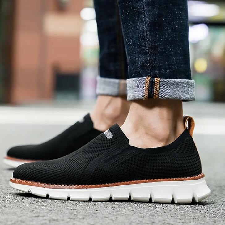 Soft Stretchy Slip On Sneakers Black