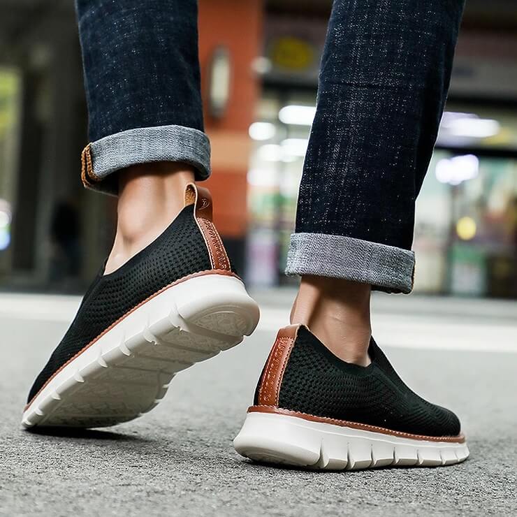 Soft Stretchy Slip On Sneakers Black