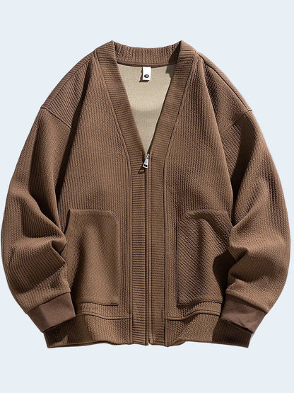 Cozy Men's Zip Up Cardigan Sweater