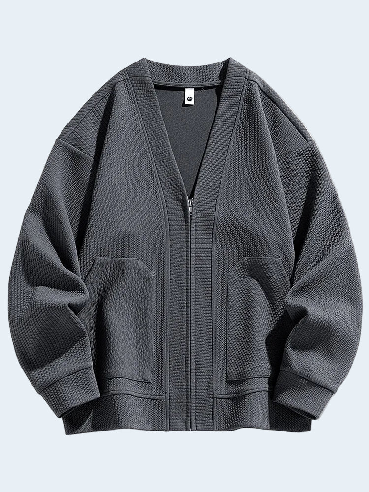 Cozy Men's Zip Up Cardigan Sweater