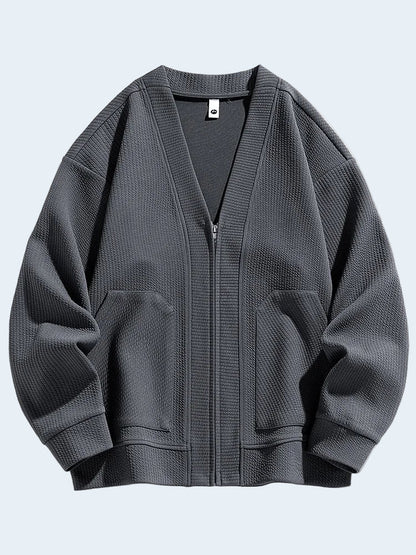 Cozy Men's Zip Up Cardigan Sweater