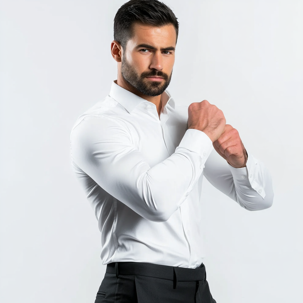 Men's Slim Fit Dress Shirt - Easy Iron, Stretchy & Comfortable