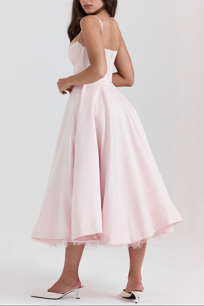 Tilly | Fitted Velvet Wedding Guest Midi Dress
