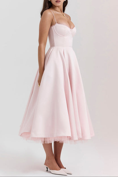 Tilly | Fitted Velvet Wedding Guest Midi Dress