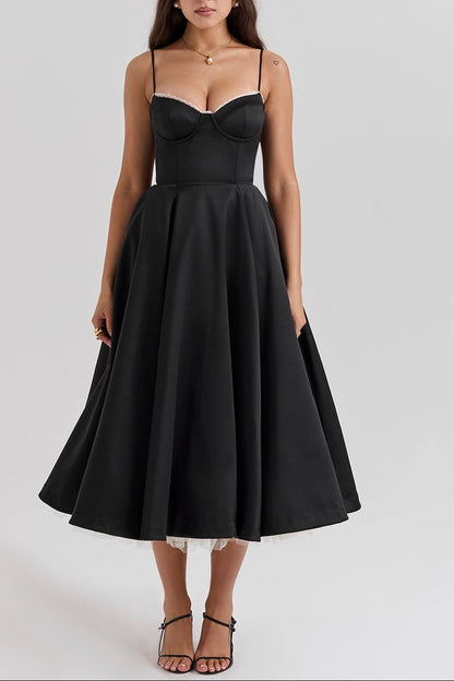 Tilly | Fitted Velvet Wedding Guest Midi Dress