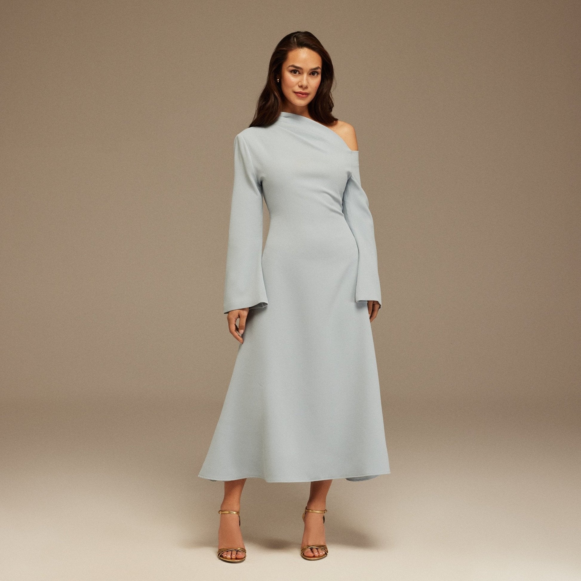 Chic Off Center Bridesmaid Gown - OutfitLondon