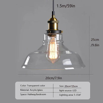 Classic Pendant Glass Ceiling Light Fixture