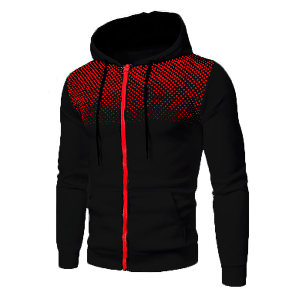 Men's Sporty Hooded Jacket with Fun Polka Dots
