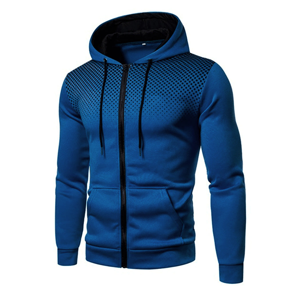 Men's Sporty Hooded Jacket with Fun Polka Dots