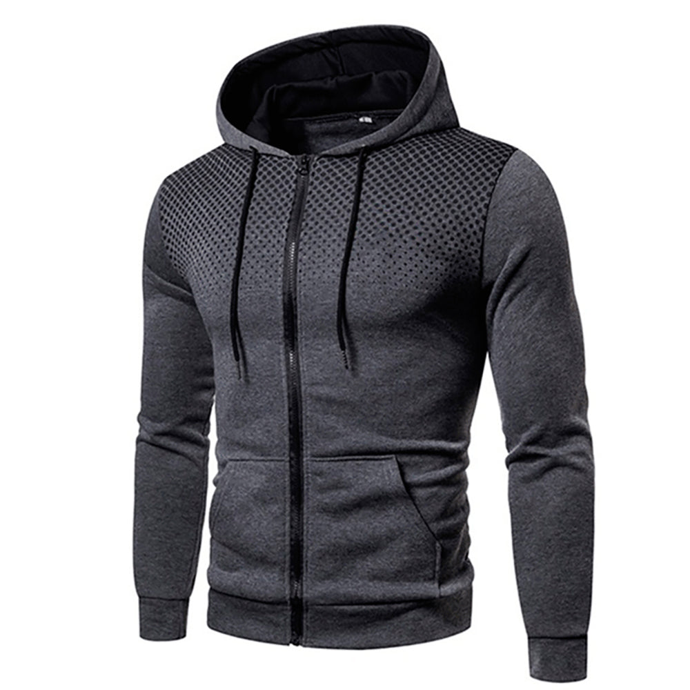 Men's Sporty Hooded Jacket with Fun Polka Dots