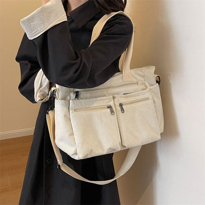 Stylish Fabric Tote Shoulder Bag - OutfitLondon