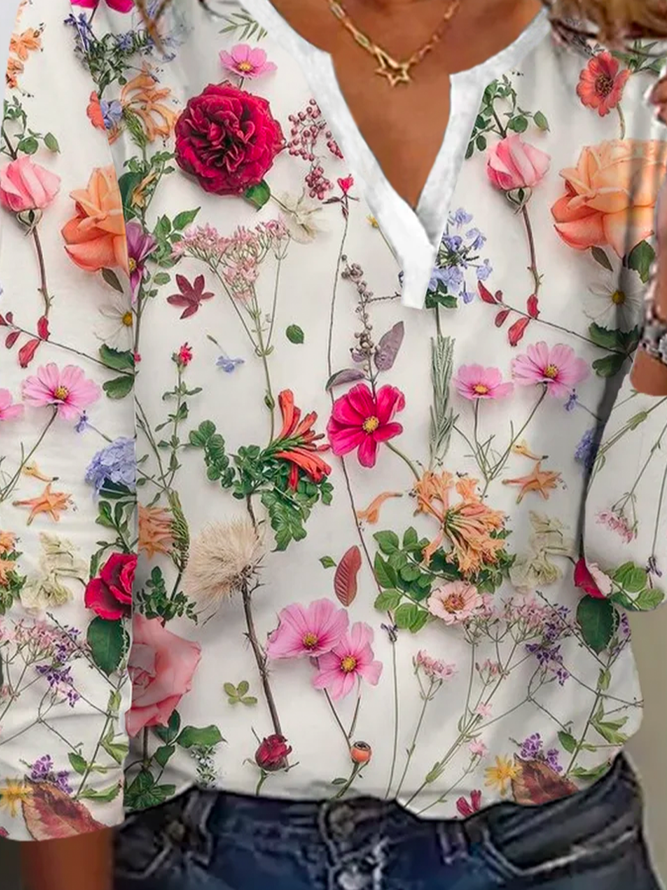 Fashionable Flower Knit Top