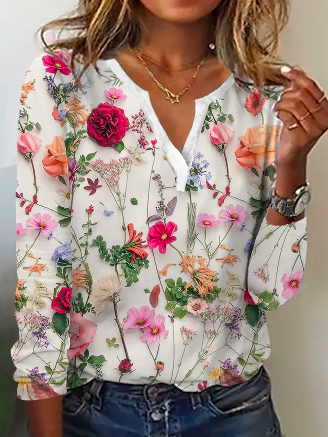 Fashionable Flower Knit Top - OutfitLondon
