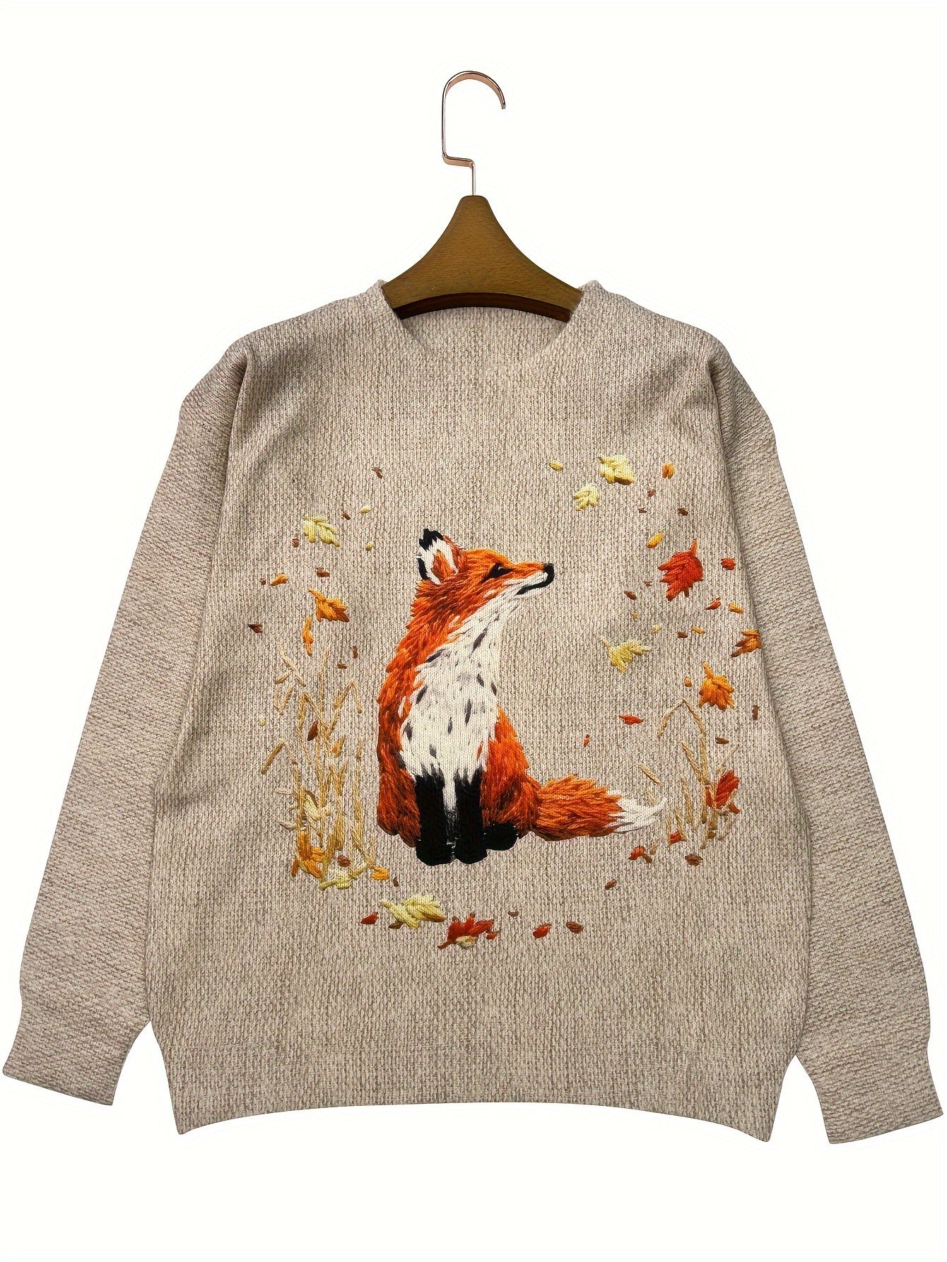 Fashionable Fox Pattern Jumper