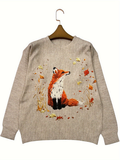 Fashionable Fox Pattern Jumper