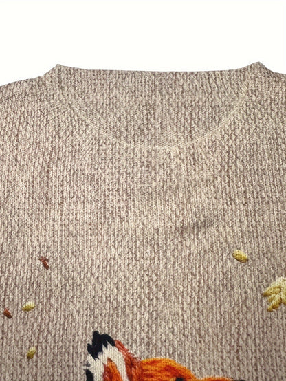 Fashionable Fox Pattern Jumper