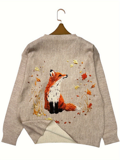 Fashionable Fox Pattern Jumper