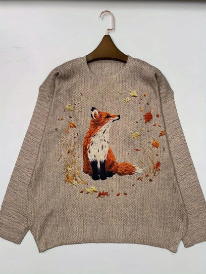Fashionable Fox Pattern Jumper