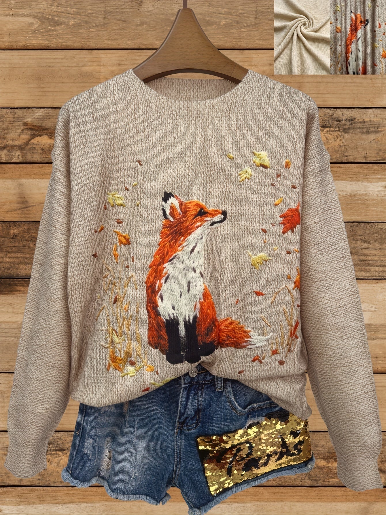 Fashionable Fox Pattern Jumper - OutfitLondon