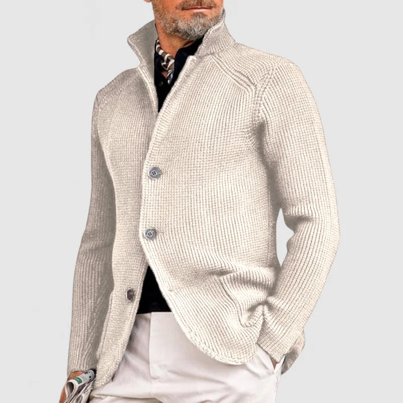 Men's Patterned Wool One Button Shawl Collar Blazer