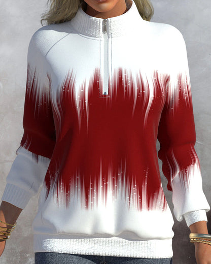Fashionable Women's Zipper Pullover Sweater
