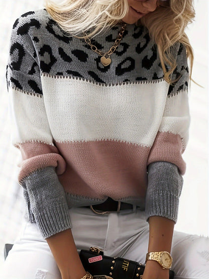 Fashionable Animal Pattern Knit Sweater