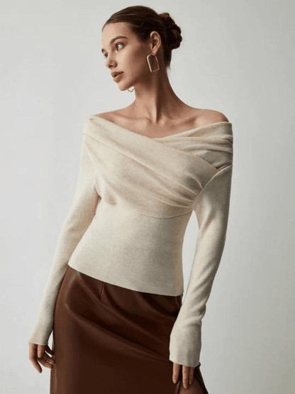 Fashionable Cold Shoulder Knit Sweater