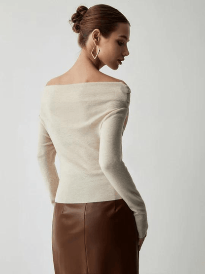 Fashionable Cold Shoulder Knit Sweater
