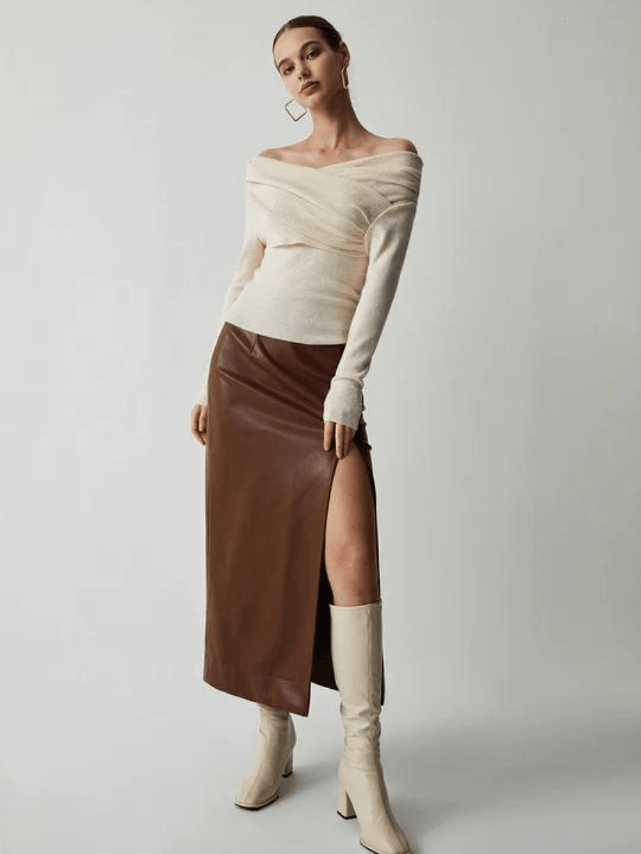 Fashionable Cold Shoulder Knit Sweater
